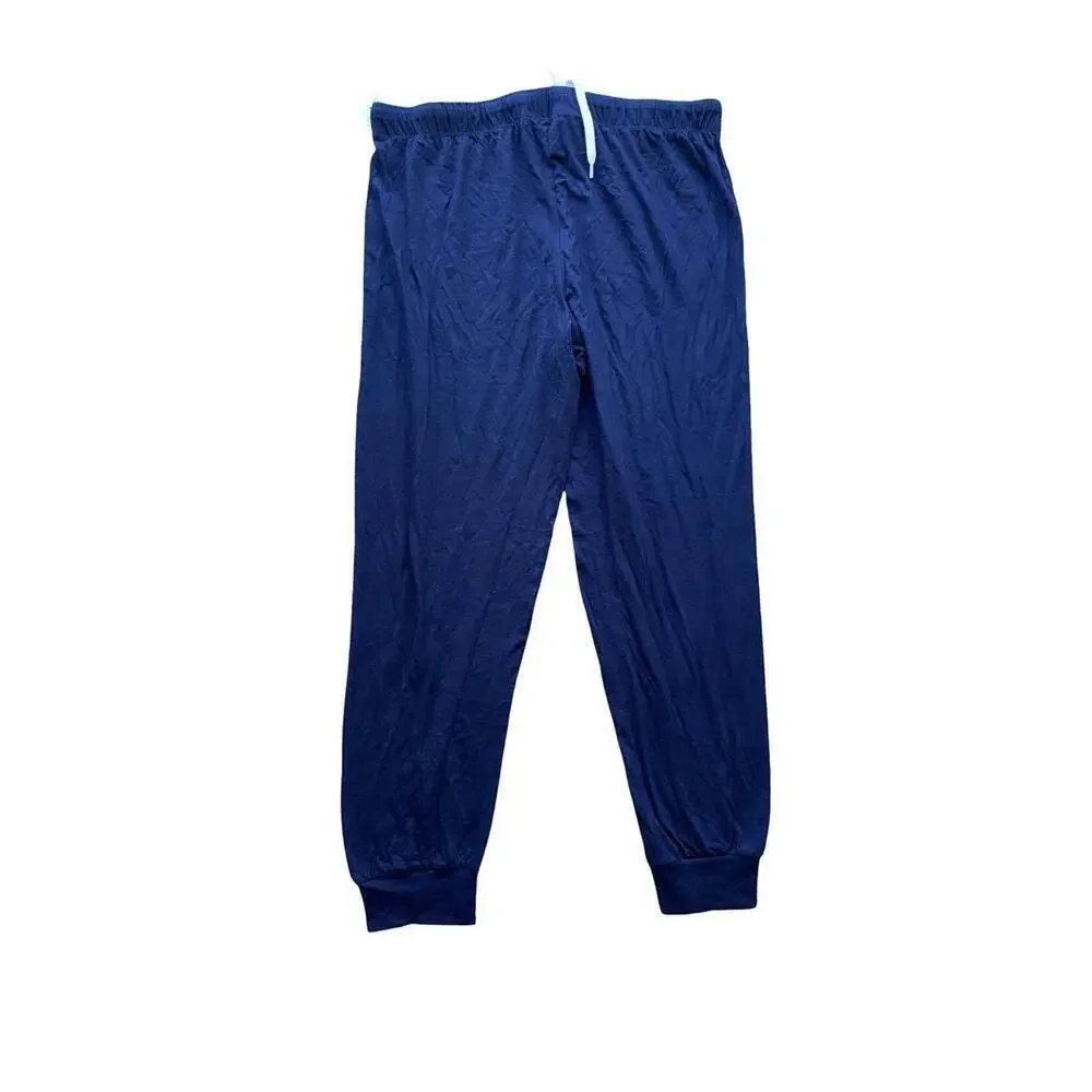 Tommy Hilfiger Men’s Regular Fit Drawstring Sleep Pajama Pants Blue  Large